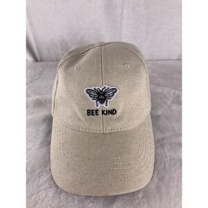 Bee Kind Hat Cap Strap Back Beige Embroidered Slogan One Size Motivational Mens